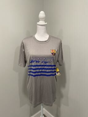 FC Barcelona Barca Shirt Mens Large HKY Sportswear Gray Blue Red NWT